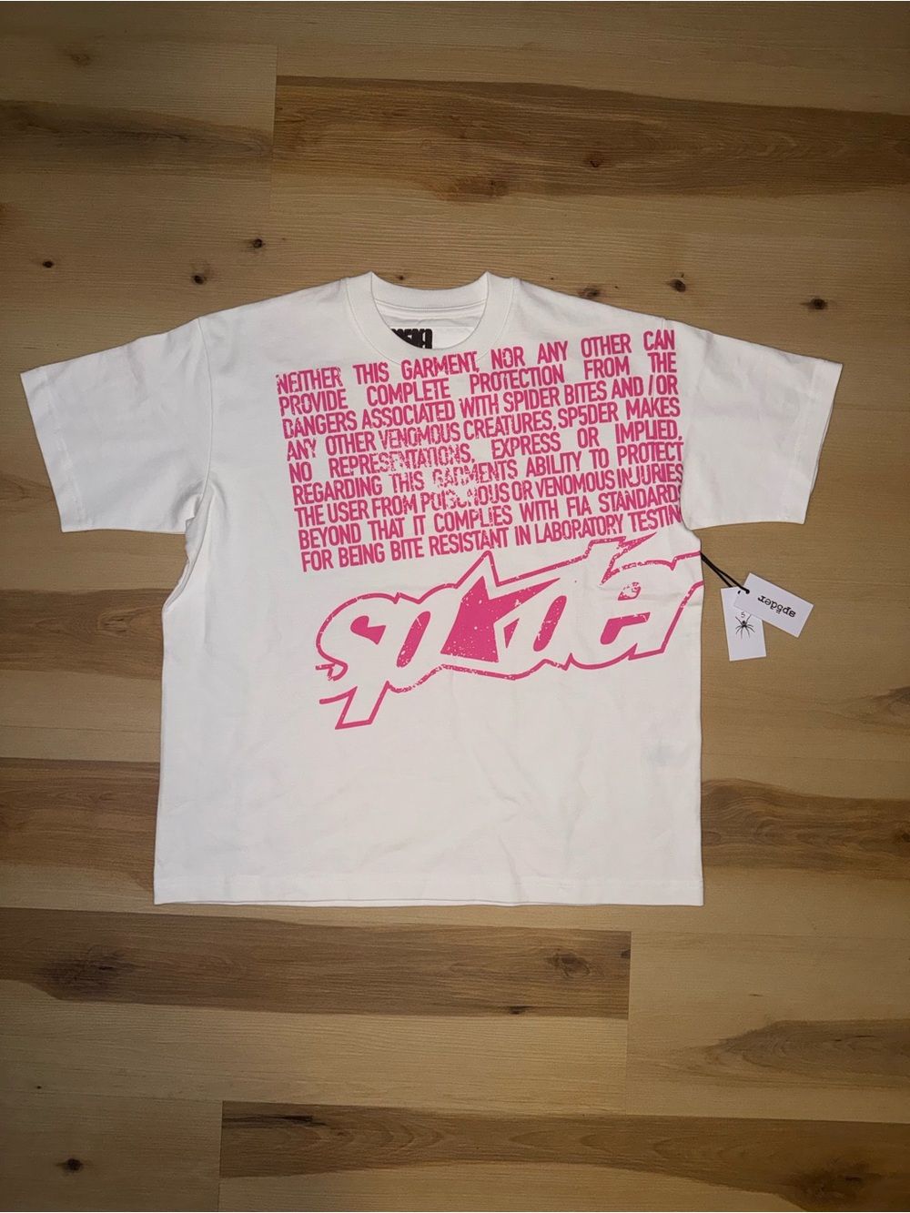 Sp5der White & Pink Graphic Tee
